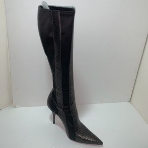 COPY - CARLOS SANTANA - SNAKESKIN STRETCH KNEE BOOTS